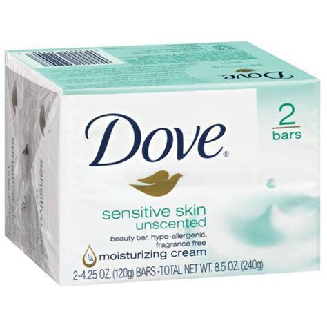 We have a dove beauty bar to suit any need. DOVE SENSITIVE SKIN UNSCENTED 2 BAR PACK 4 OZ EACH - Soaps