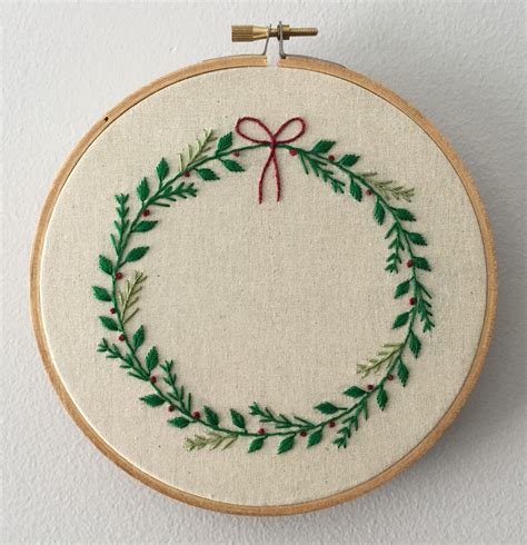 Christmas Hand Embroidery Stitches Embroidery Hoop Art Hand