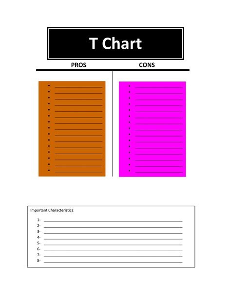 Printable Pros And Cons Template Printable Word Searches