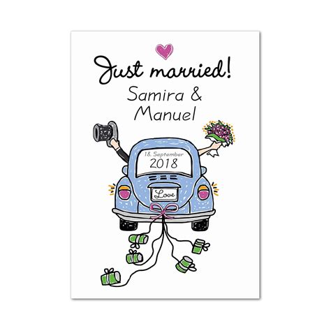 Poster Kunstdruck Bild Traumpaar Vw Beetle Käfer Love Liebe Gastgeschenk Hochzeit