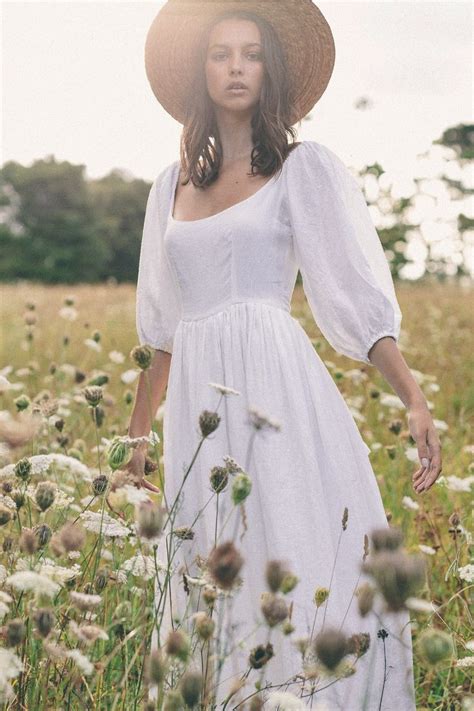 The Bellflower Dress In Blanc Linen — Kara Thoms Dresses Vintage