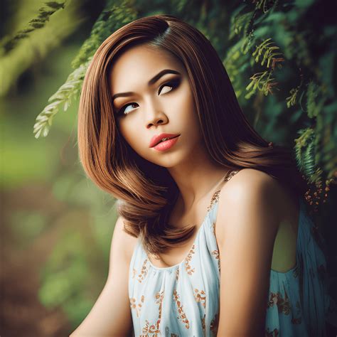 gorgeous light skin filipino female in summer dress · creative fabrica