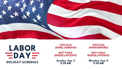 Labor Day 2023 Schedule Living Yoga