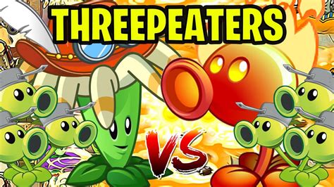 Plants Vs Zombies 2 Epic Mod Battle Of Threepeaters Bloomerang Vs