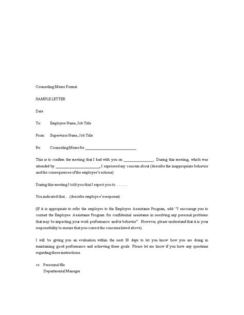 Counseling Memo Format How To Create A Counseling Memo Format Download This Counseling Memo