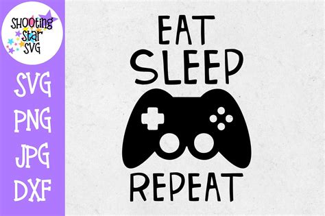 Eat Sleep Game Repeat Svg Video Gamer Svg Nerdy Svg Video Gamer