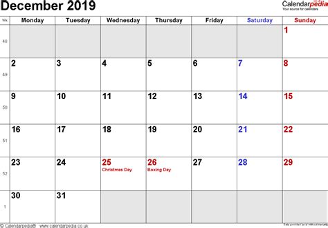 Daily Calendar Template December 2019 Daily Calendar