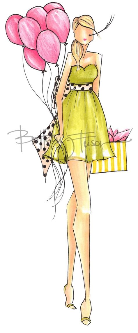 Brittany Fuson Blonde Birthday Fashion Illustration Birthday