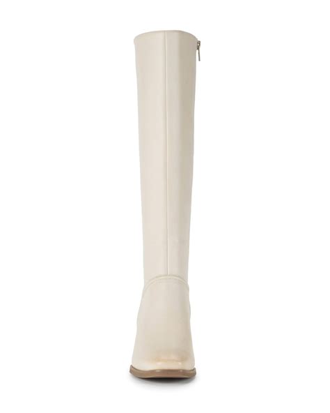 Baretraps Thalia Knee High Faux Leather Boot In White Lyst