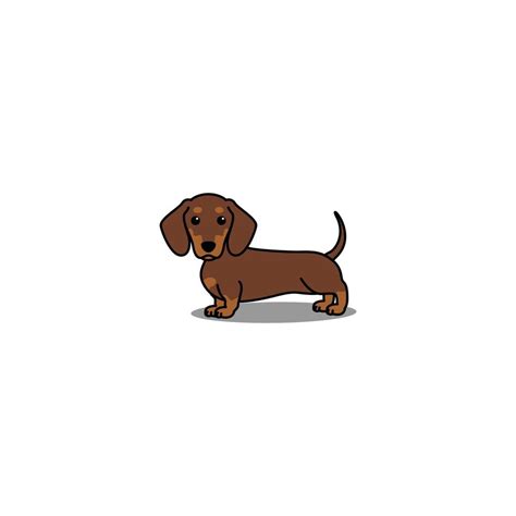 Cute Dachshund Dog Chocolate And Tan Cartoon Vector Illustration