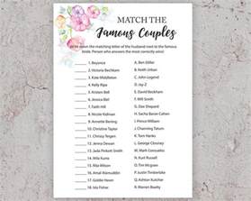Bridal Shower Game Famous Couples Free Printable Printable Templates