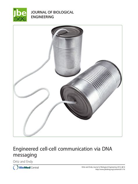 Pdf Engineered Cell Cell Communication Via Dna Messaging