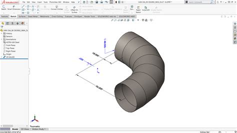 Designing A 90° Sheet Metal Hvac Duct In Solidworks Part 1 Of 4