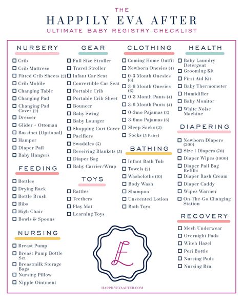 The Happily Eva After Ultimate Baby Registry Checklist Baby Registry