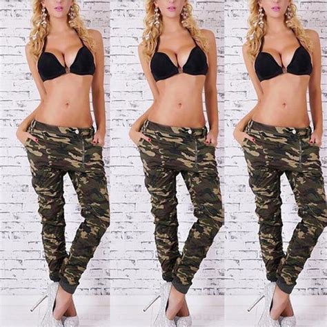 New Hot Fashion Womens Army Military Green Camouflage Slim Fit