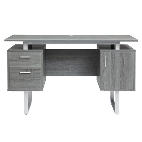 Modern Grey Office Desk With Storage Techni Mobili