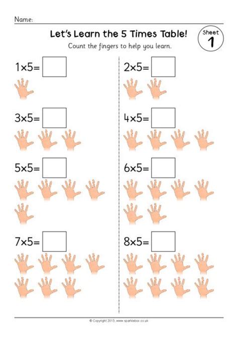5 Times Table Worksheets Sb9382 Sparklebox Times Tables