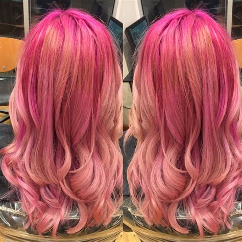 Pink Hair Ombr Done By Katie S Pink Ombre Hair Ombre Balayage Long