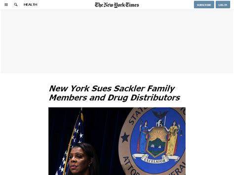 New York Sues Sackler Family Members and Drug Distributors - The New York Times