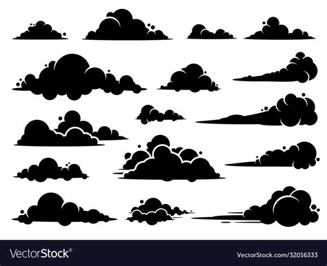 Cloud Graphic Design A Set Clouds In Sky Vector Image