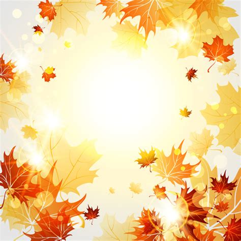 Bright Autumn Leaves Vector Backgrounds Vector Background Free Vector