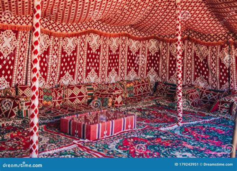 Traditional Arabian Tent Furnished In The Typical Style Stock Image