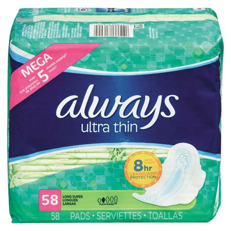 Always Maxi Extra Heavy Overnight Pads With Wings Unscented 58 Ct