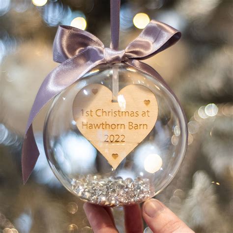 Personalised First Christmas At A New Home Bauble By Love Lumi Ltd