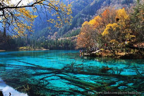 Jiuzhai Valley National Park Jiuzhaigou Aba Sichuan China Sunrise