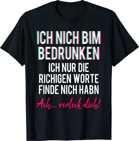 Betrunken Lallen Besoffen Saufen Lustiges Alkohol Sprüche T Shirt Amazonde Fashion
