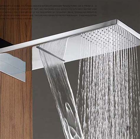 2018 23055430mm Fixed Waterfall Shower Head With Dual Rain And