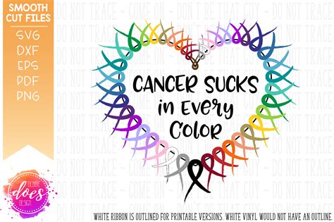 Cancer Sucks In Every Colorcolour Svg File Debbie Does Design