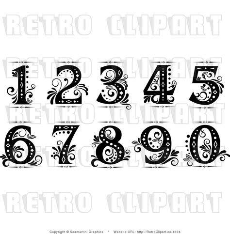 Fancy Numbers Fonts Vintage Numbers Letters And Numbers Table