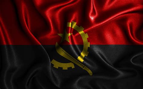 Angolan Flag Silk Wavy Flags African Countries National Symbols Flag