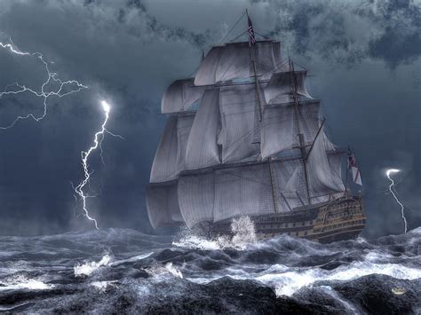 Ship In A Storm By Daniel Eskridge Royalty Free And Rights Managed