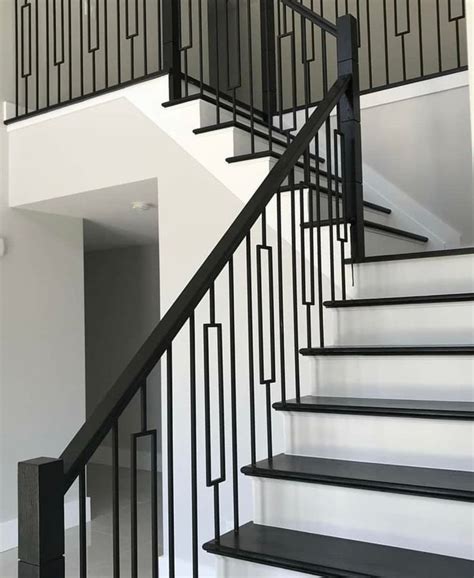 Iron Stair Balusters Modern Rectangle Metal Spindles For Stairs