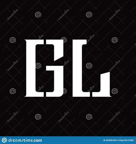 Gl Logo Monogram With Middle Slice Design Template Stock Vector