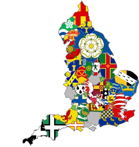 England Counties Flag Map