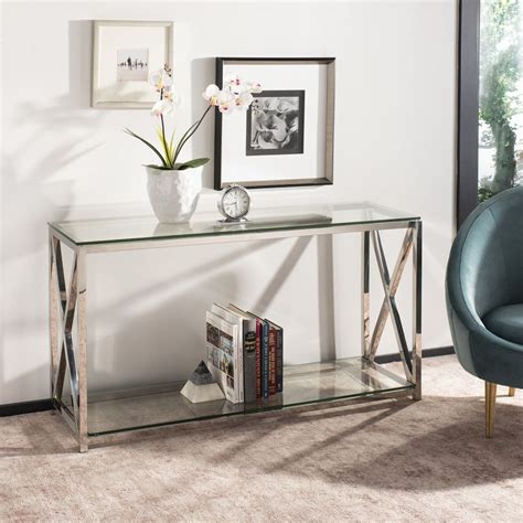 Stainless Steel Chrome Glass Console Table Console Table Glass Console Table