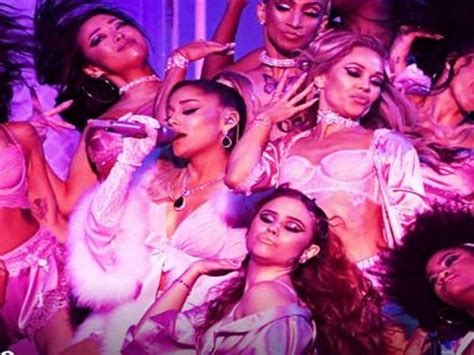 Her performance of the joke, a. Ariana Grande returns to Grammy stage with three-song ...
