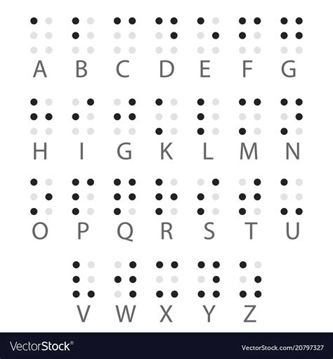 English braille alphabet letters royalty free vector image