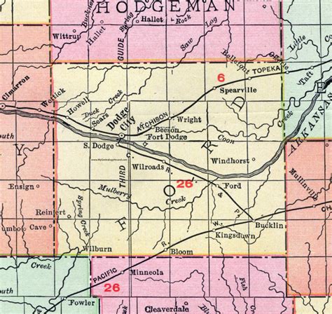 Ford County Kansas 1911 Map Dodge City Bucklin Fort Dodge
