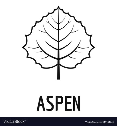 Aspen Leaf Icon Simple Black Style Royalty Free Vector Image