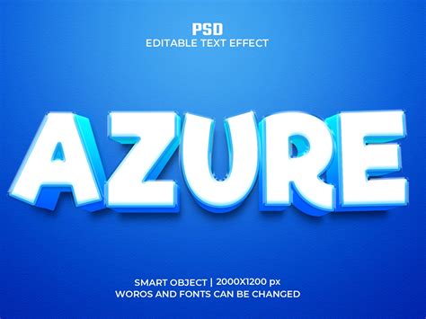 Azure Editable 3d Text Effect Psd Template By Asadul Haque On Dribbble