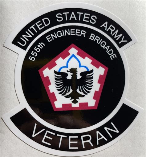 Us Army 555th Engineer Brigade Veteran Sticker Decal Patch Co