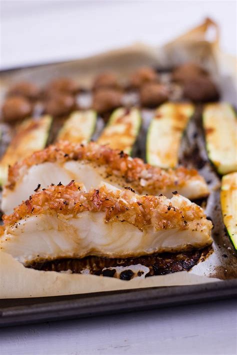 Baked Sea Bass Sheet Pan Recipe With Zucchini And Mushrooms Recipe One Pan Meals Recipes