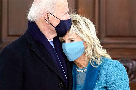 Jill biden arrive to biden's inauguration on the west front of the u.s. Joe Biden & Jill Kiss In Photos At White House On ...