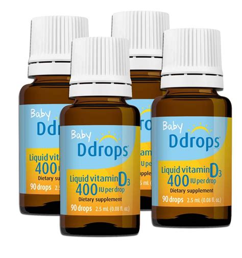 Baby Ddrops 400 Iu Vitamin D Supplements 90 Drops 4 Pack