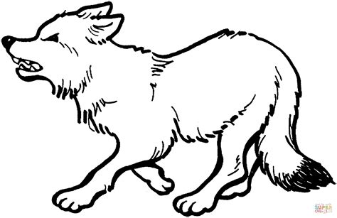 Red Fox Growl Coloring Page Free Printable Coloring Pages