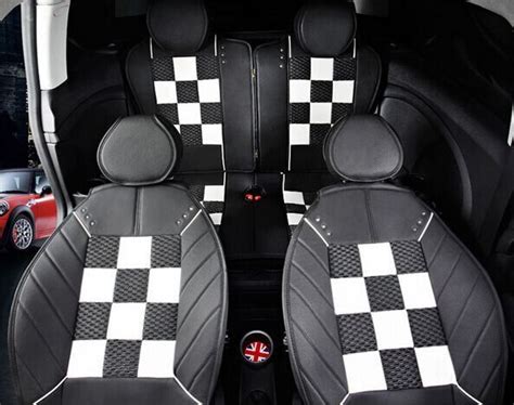 Checkered Four Seasons Leather Car Seat Covers For Mini Cooper S